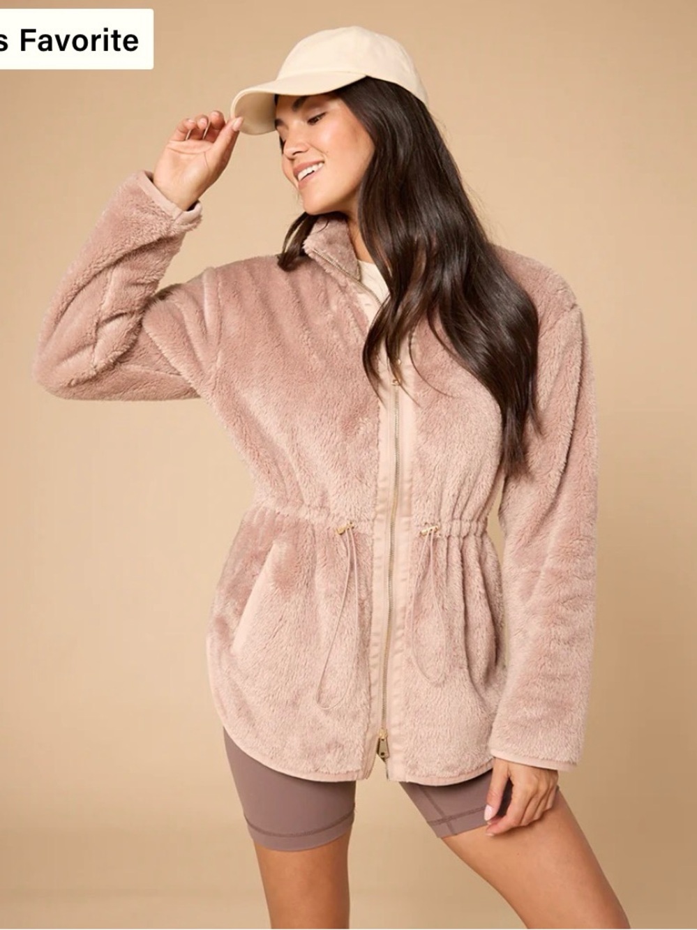 SOFTIES Dream Plush Double Zip Jacket in colour Coco, Small (Oprah’s fav things)